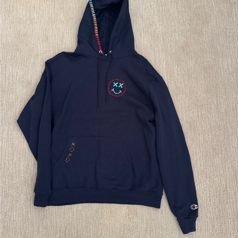 Champion Navy Blue Hoodie with cute stitching